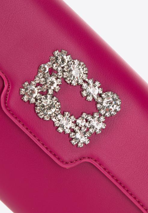 Women's decorative buckle clutch bag on chain, pink, 98-4Y-026-0, Photo 4
