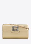 Women's decorative buckle clutch bag on chain, gold, 98-4Y-017-9, Photo 1