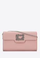 Women's decorative buckle clutch bag on chain, muted pink, 98-4Y-017-0, Photo 1
