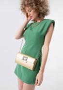 Women's decorative buckle clutch bag on chain, gold, 98-4Y-017-1, Photo 15