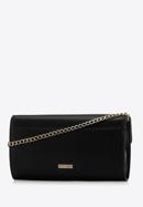 Women's decorative buckle clutch bag on chain, black, 98-4Y-017-P, Photo 2