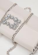 Women's decorative buckle clutch bag on chain, cream, 98-4Y-017-0, Photo 4