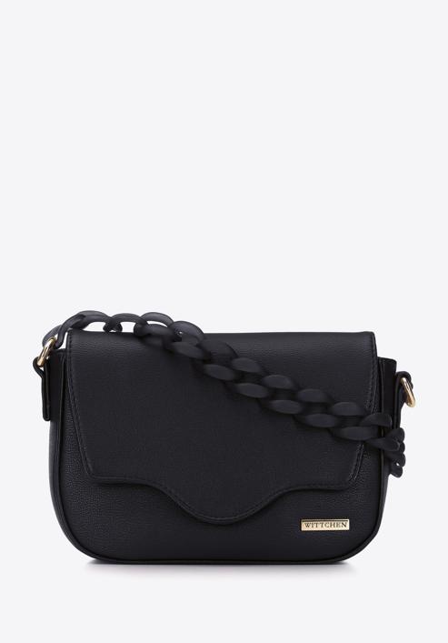 Small handbag with chain detail, black, 95-4Y-408-3, Photo 1