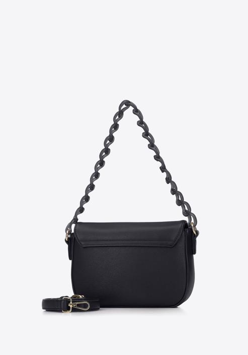 Small handbag with chain detail, black, 95-4Y-408-3, Photo 3
