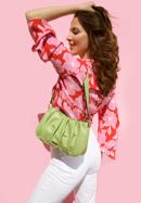 Women's ruched faux leather handbag, green, 95-4Y-758-Z, Photo 15