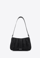 Women's ruched faux leather handbag, black, 95-4Y-758-N, Photo 2