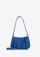 Women's ruched faux leather handbag, blue, 95-4Y-758-Z, Photo 3