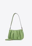 Women's ruched faux leather handbag, green, 95-4Y-758-Z, Photo 3