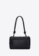Faux leather flap bag with knot details, black, 95-4Y-424-3, Photo 3