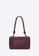 Faux leather flap bag with knot details, burgundy, 95-4Y-424-1, Photo 3