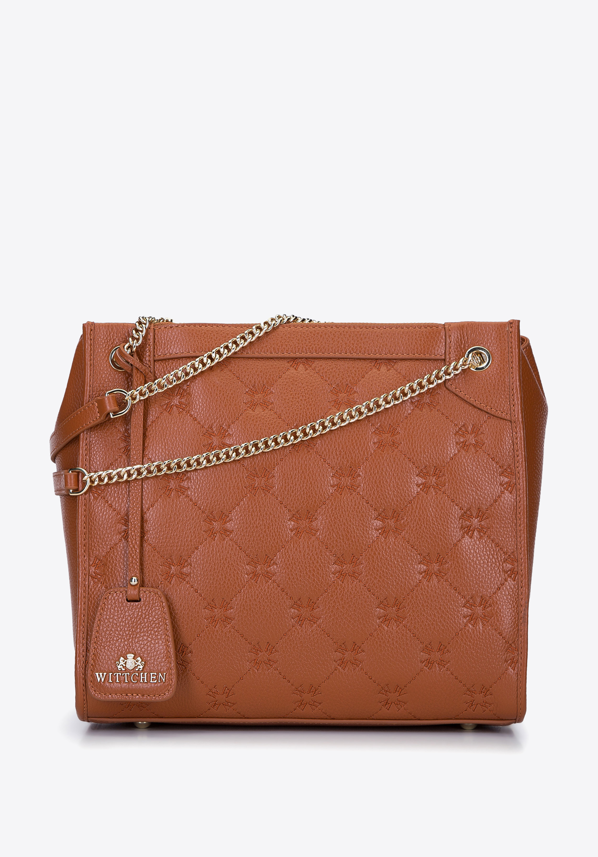 Large leather bag, light brown, 93-4E-310-5, Photo 1