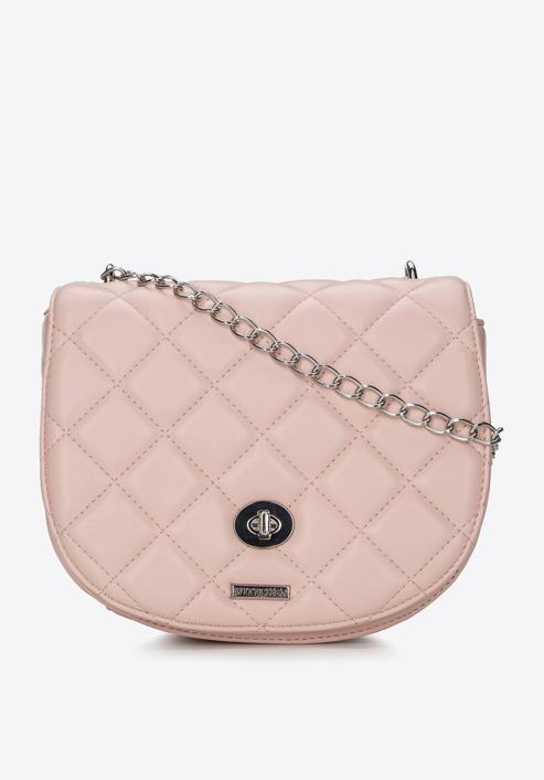 Women's quilted flap bag, light pink, 94-4Y-018-Z, Photo 1