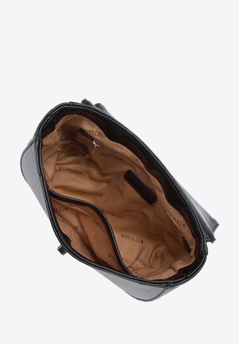 Damska torebka z pikowanej ekoskóry, czarny, 94-4Y-018-Z, Zdjęcie 4