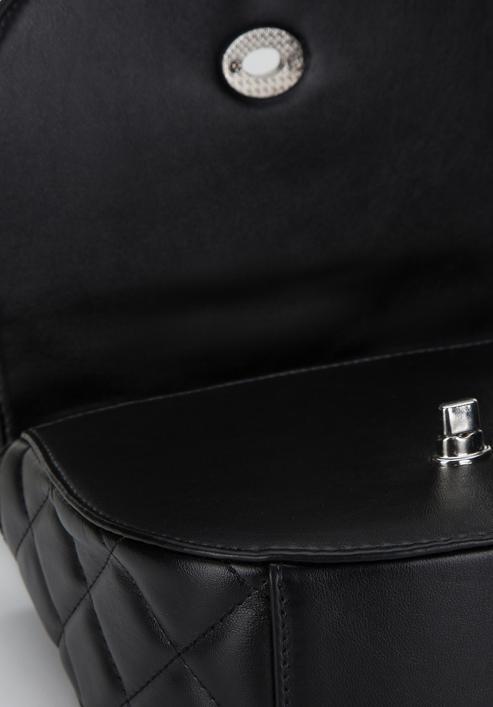 Damska torebka z pikowanej ekoskóry, czarny, 94-4Y-018-Z, Zdjęcie 5