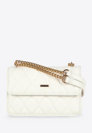 Quilted faux leather flap bag, cream, 96-4Y-213-0, Photo 1