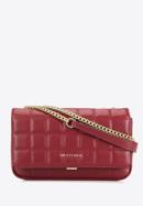 Leather quilted flap bag, burgundy, 95-4E-653-Z, Photo 1