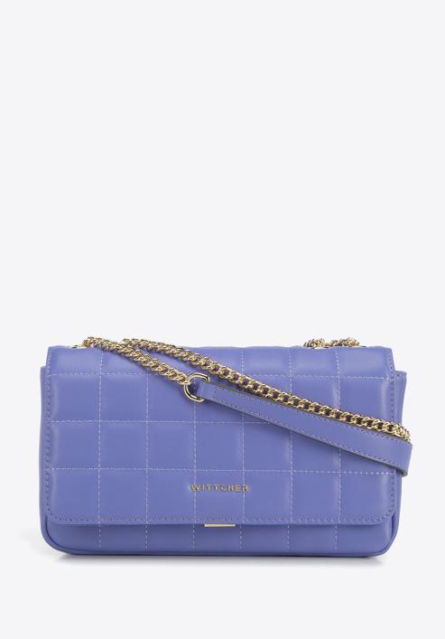 Leather quilted flap bag, light violet, 95-4E-653-Z, Photo 1