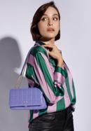 Leather quilted flap bag, light violet, 95-4E-653-Z, Photo 15