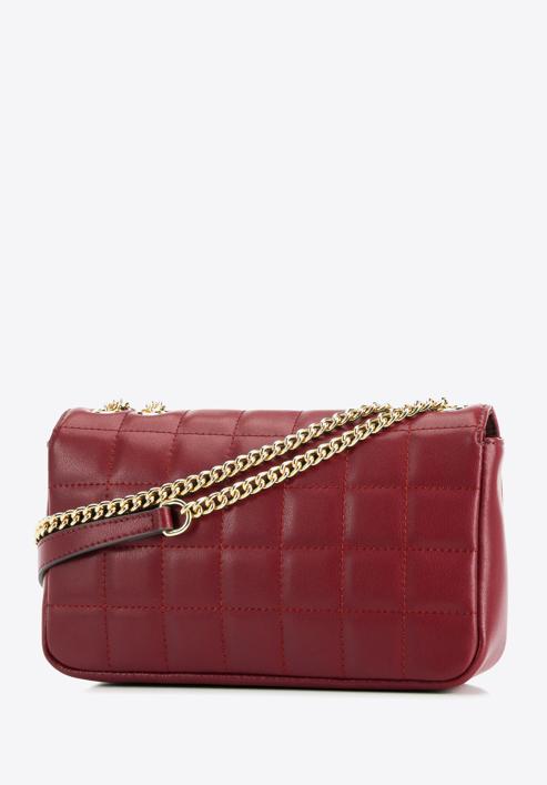 Leather quilted flap bag, burgundy, 95-4E-653-3, Photo 2
