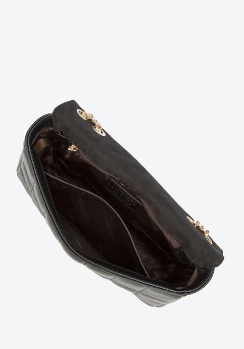 Damska torebka z pikowanej skóry podłużna, czarny, 95-4E-653-3, Zdjęcie 3