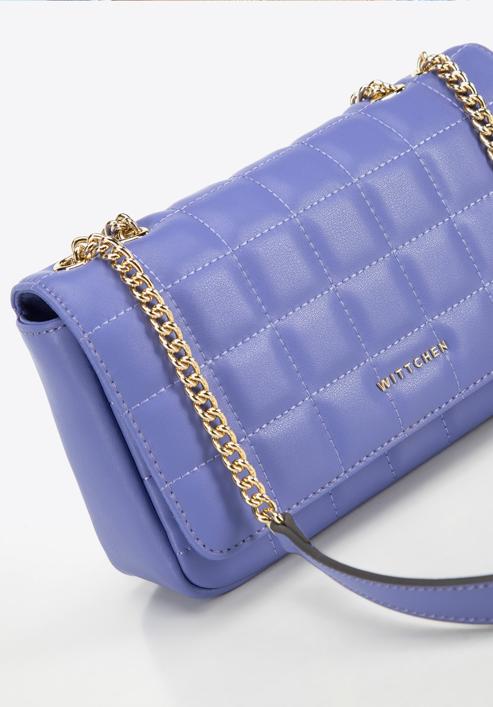 Leather quilted flap bag, light violet, 95-4E-653-Z, Photo 4