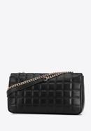 Large leather quilted flap bag, black, 95-4E-654-P, Photo 2