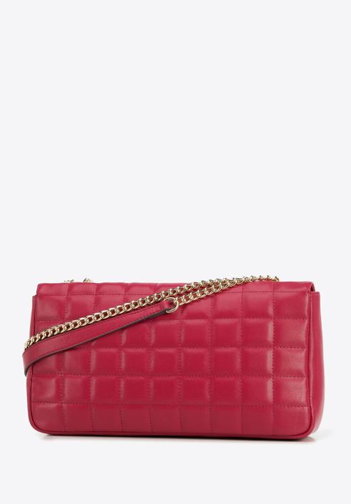 Large leather quilted flap bag, pink, 95-4E-654-P, Photo 2