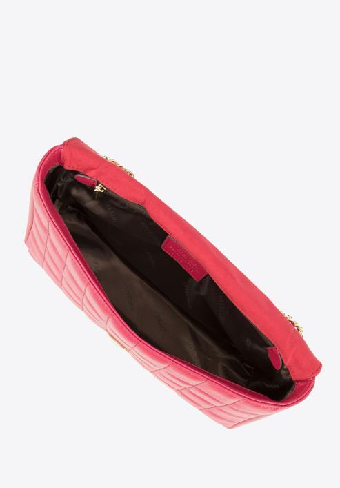 Damska torebka z pikowanej skóry podłużna duża, różowy, 95-4E-654-Z, Zdjęcie 3