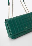Large leather quilted flap bag, green, 95-4E-654-P, Photo 4
