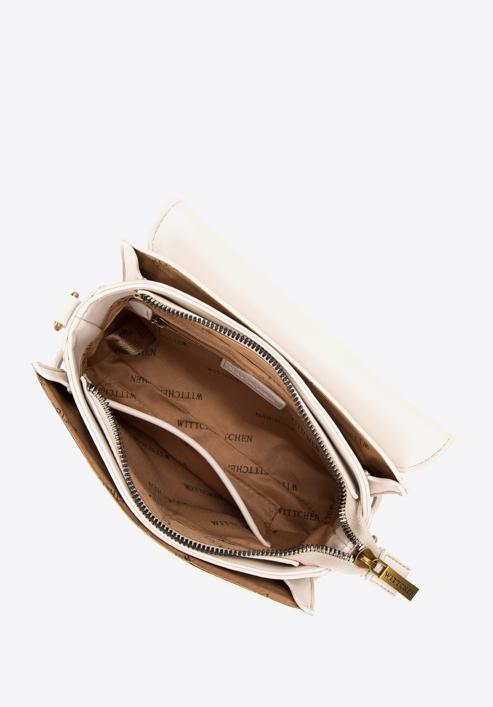Women's buckle detail crossbody bag, cream, 98-4Y-009-10, Photo 3
