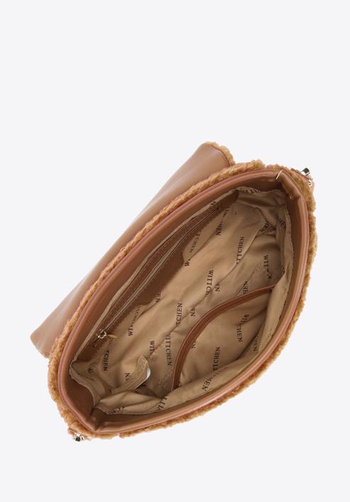 Damska torebka ze sztucznego futra, brązowy, 97-4Y-249-P, Zdjęcie 3