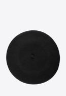Damski beret wełniany z pomponami, czarny, 91-HF-101-6, Zdjęcie 2