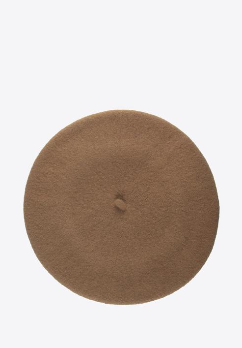 Damski beret wełniany z pomponami, brązowy, 91-HF-101-6, Zdjęcie 2
