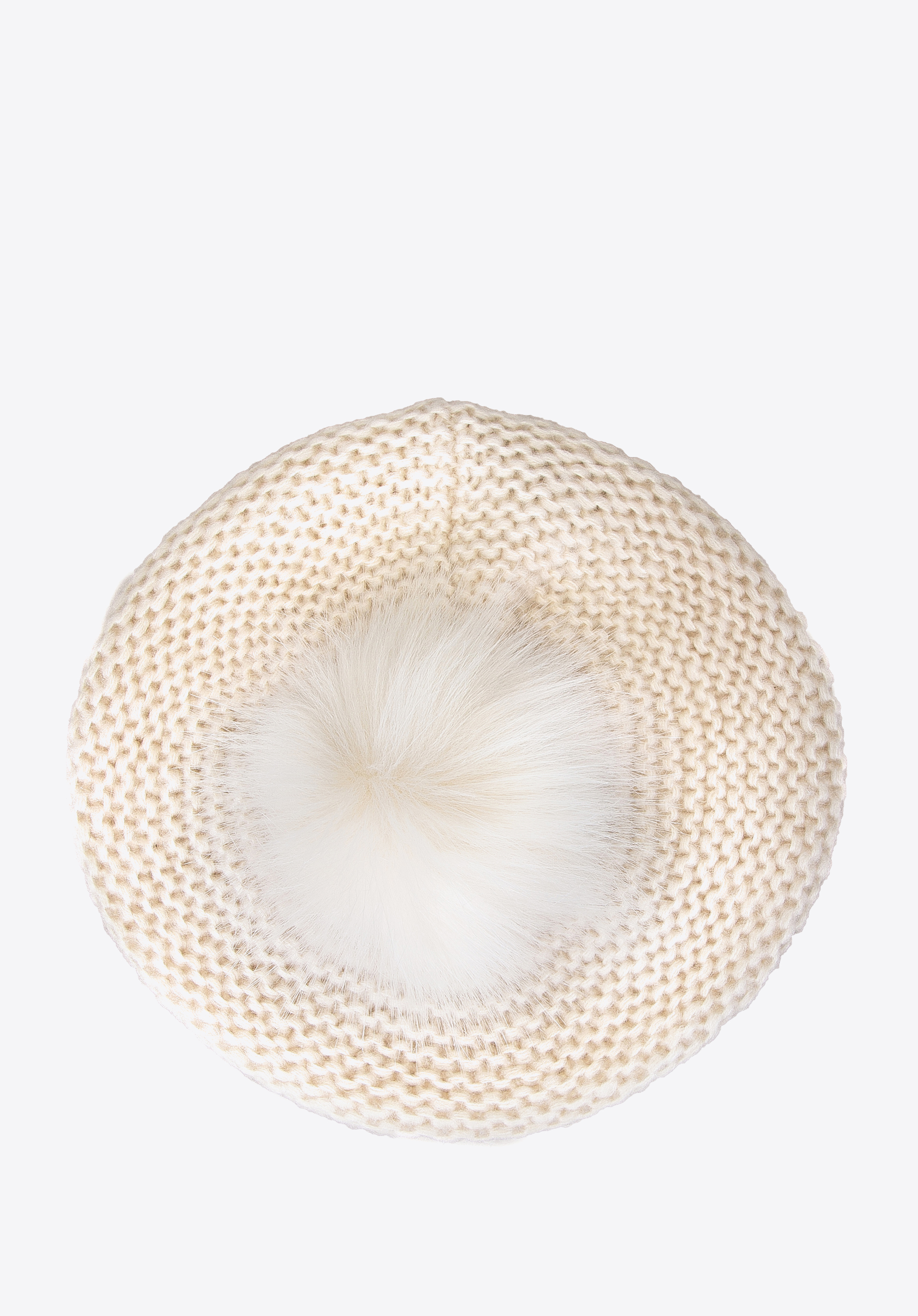 Damski beret z pomponem