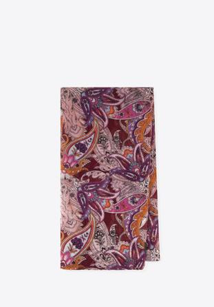 Women's delicate oriental-patterned scarf, burgundy-pink, 98-7D-X08-X5, Photo 1
