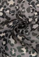 Women's scarf with a small leopard print, grey-black, 98-7D-X08-X2, Photo 4