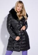 Women's quilted faux leather jacket, black, 95-9D-103-1-XL, Photo 1