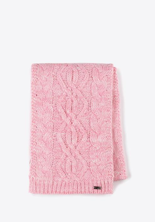 Women's winter cable knit set, pink-white, 97-SF-001-P, Photo 3