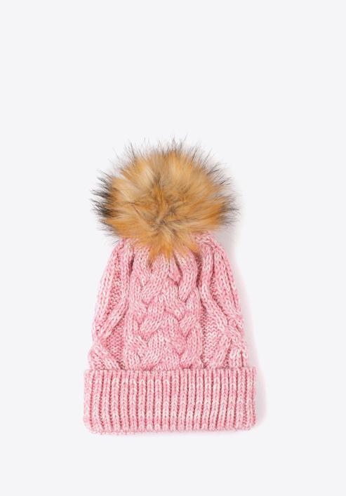 Women's winter cable knit set, pink-white, 97-SF-001-1, Photo 4