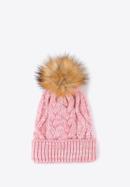 Women's winter cable knit set, pink-white, 97-SF-001-P, Photo 4