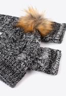 Women's winter cable knit set, black-white, 97-SF-001-P, Photo 5