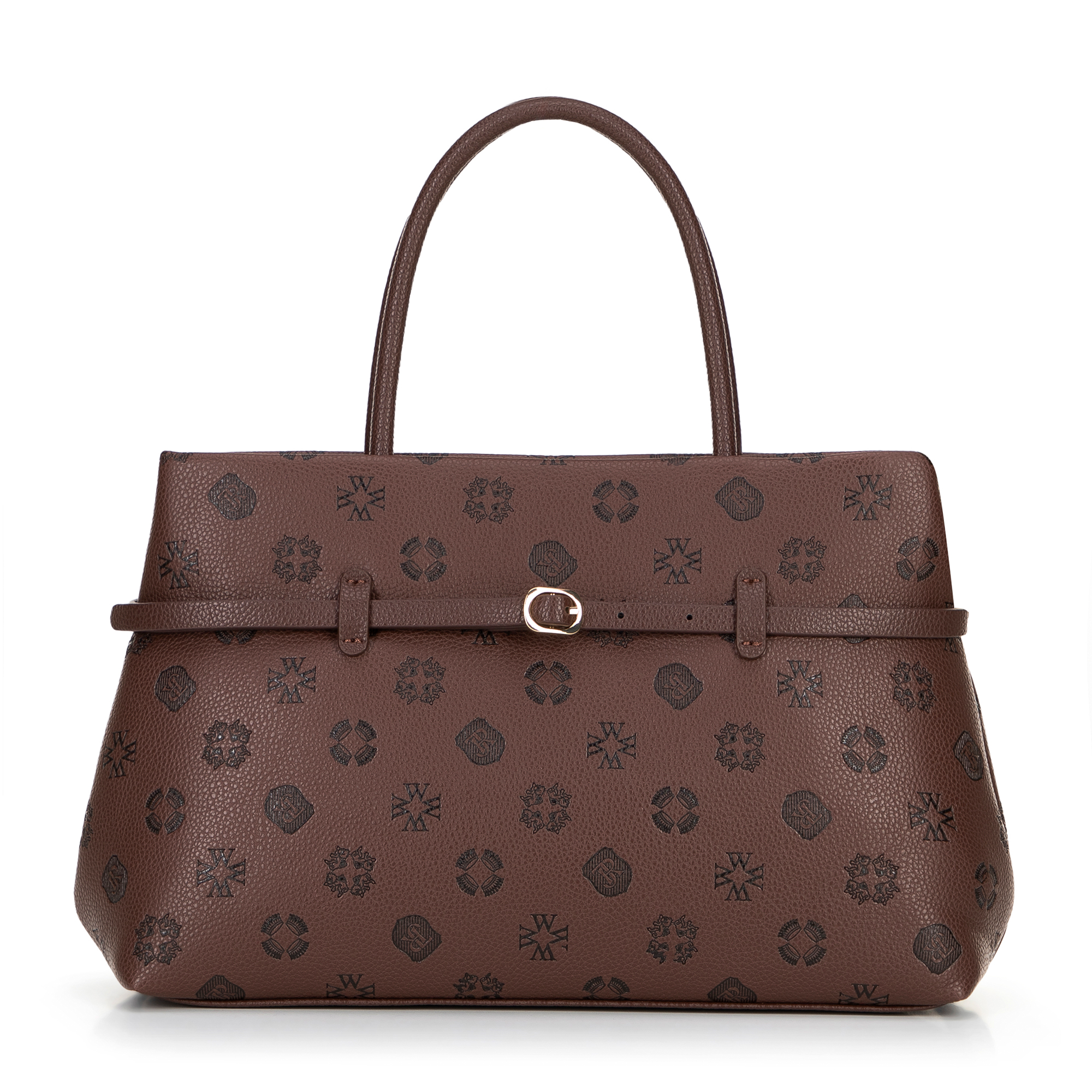 Dámska hnedá aktovka z reliéfnej imitácie kože 101-4Y-P11-4