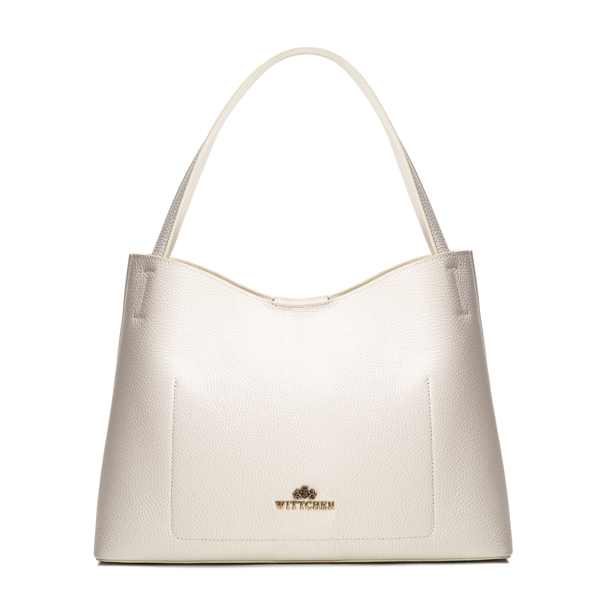 Dámsky kabelka s vyberateľnou taštičkou krémový 100-4E-220-0