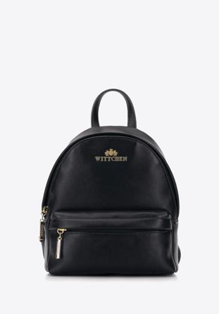 Leather mini backpack, black, 95-4E-661-1, Photo 1
