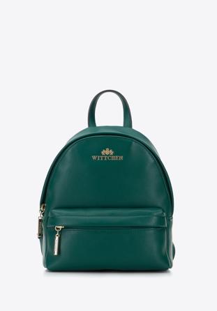 Leather mini backpack, green, 95-4E-661-Z, Photo 1