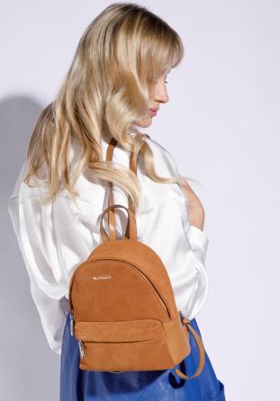 Leather mini backpack, brown, 95-4E-661-4, Photo 1