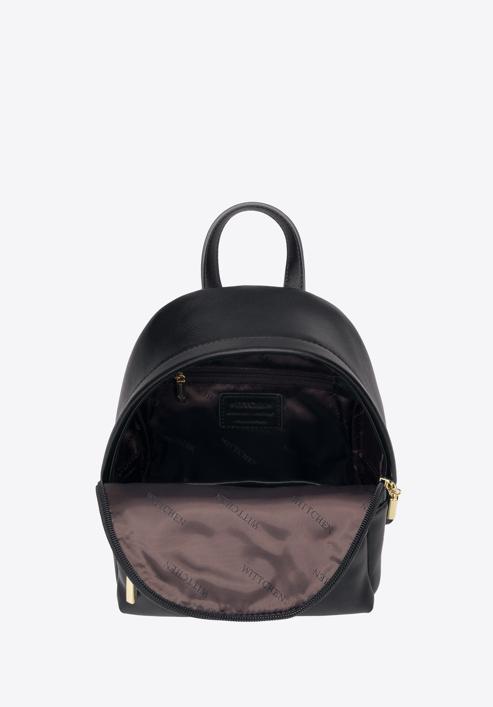 Leather mini backpack, black, 95-4E-661-Z, Photo 3