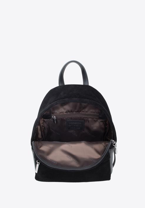 Leather mini backpack, black-silver, 95-4E-661-Z, Photo 3