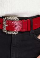 Women's patent leather belt, red, 92-8D-314-3-L, Photo 11