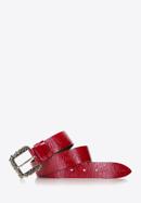 Women's patent leather belt, red, 92-8D-314-3-L, Photo 2